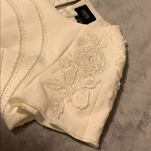 Marchesa Notte Crop Short Sleeve Blouse Women 6